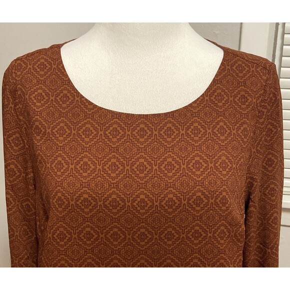 Prana Size Small Cece Shift Dress Long Sleeve Lined Geometric Pomegranate Boho - Picture 1 of 16